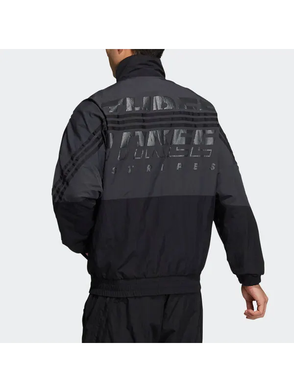 Куртка adidas M Si Wov Jkt Logo Alphabet Stand Collar Jacket Black — изображение 3 из 4, черный