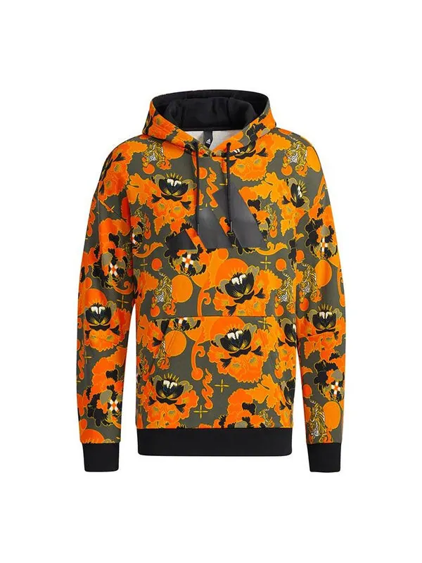 Толстовка adidas Aop Hoody Printing Casual Sports Pullover Orange Yellow — изображение 1 из 4, желтый