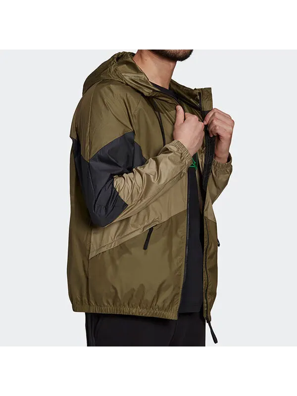 Куртка Adidas Back to Sport WIND.RDY Jacket 'Focus Olive Black' — изображение 2 из 3, оливковый/черный