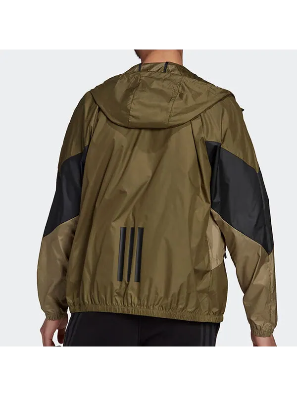 Куртка Adidas Back to Sport WIND.RDY Jacket 'Focus Olive Black' — изображение 3 из 3, оливковый/черный