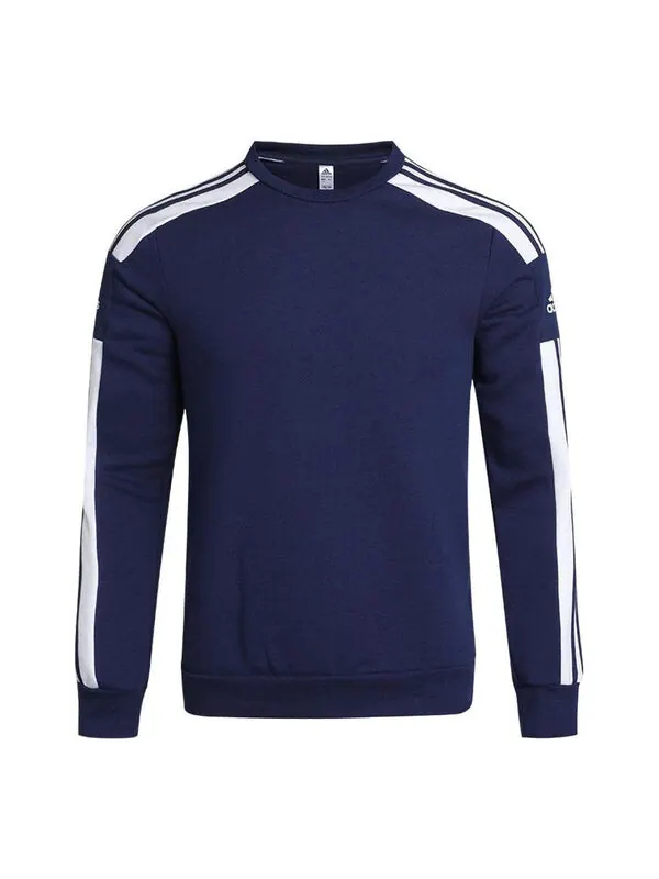 Толстовка round neck pullover long sleeves blue Adidas — изображение 1 из 4, синий