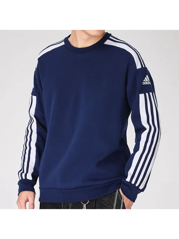 Толстовка round neck pullover long sleeves blue Adidas — изображение 4 из 4, синий