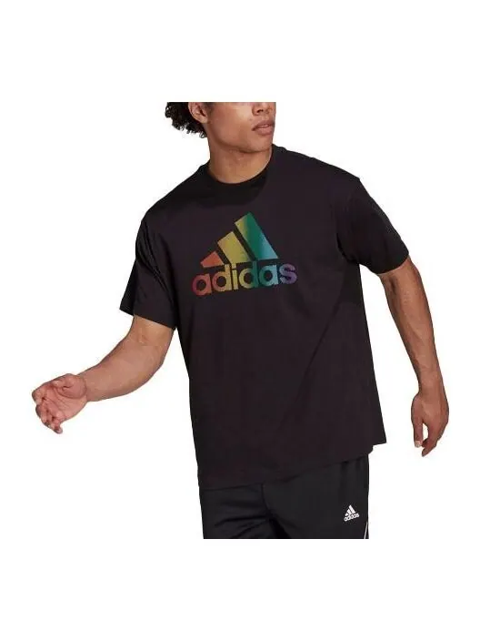 Футболка adidas Sports Stylish Short Sleeve Couple Style Black — изображение 1 из 1, черный