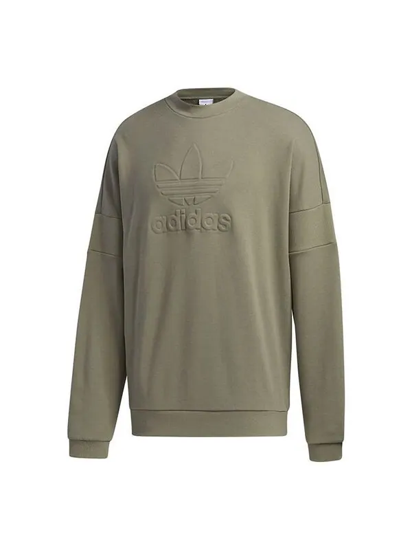 Толстовка adidas originals Embossed Crew Sports Vests For Men Ruins Green — изображение 1 из 4, зеленый