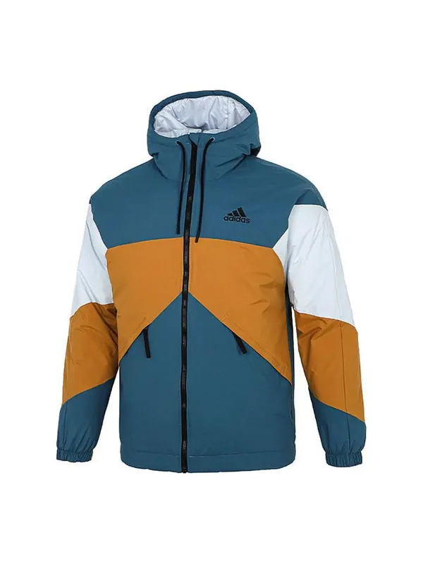 Куртка thermal back to sport jacket 'teal brown white' Adidas — изображение 1 из 3, коричневый/белый