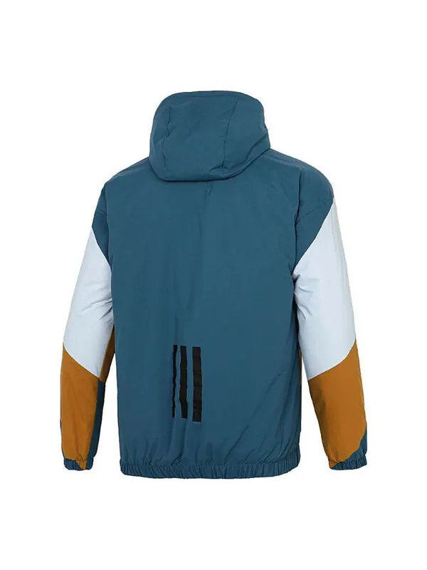 Куртка thermal back to sport jacket 'teal brown white' Adidas — изображение 2 из 3, коричневый/белый