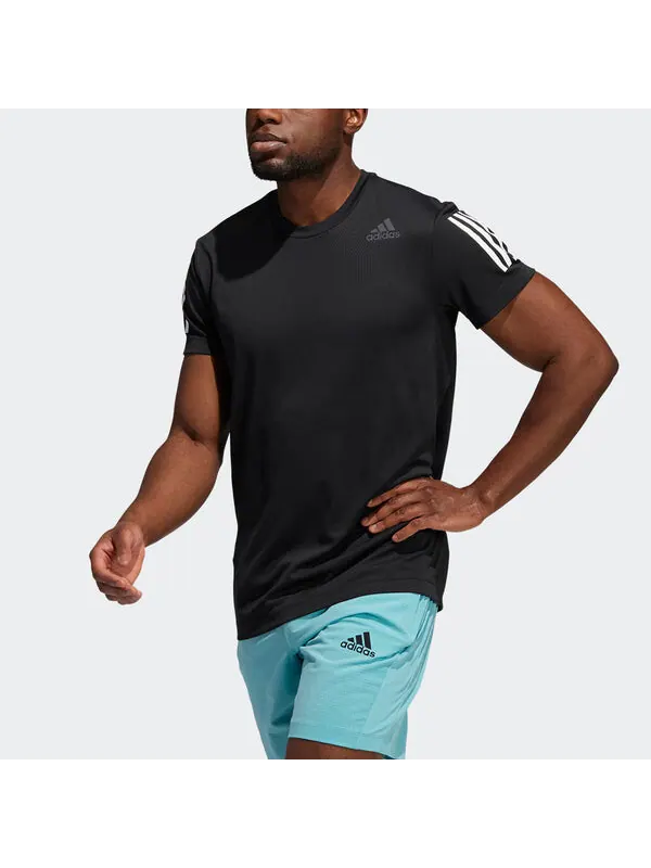 Футболка h.rdy warri tee contrasting colors breathable sports short sleeve black Adidas — изображение 2 из 3, черный