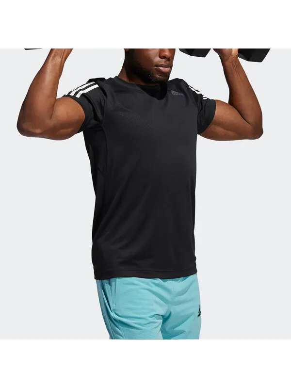 Футболка h.rdy warri tee contrasting colors breathable sports short sleeve black Adidas — изображение 3 из 3, черный