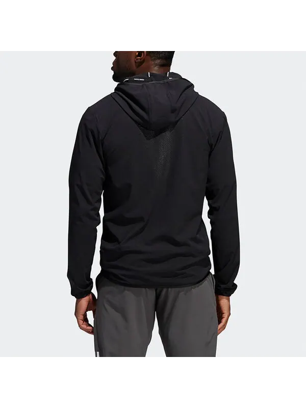 Куртка облегающая сухая спортивная куртка с капюшоном Adidas — изображение 3 из 4, черный