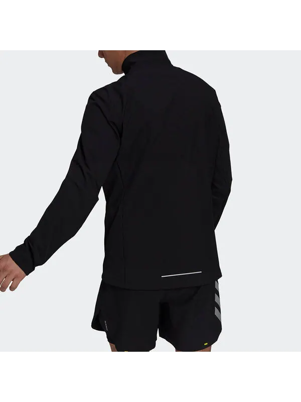 Куртка adidas Own The Run Jkt Training Sports Stand Collar Logo Jacket Black — изображение 3 из 4, черный