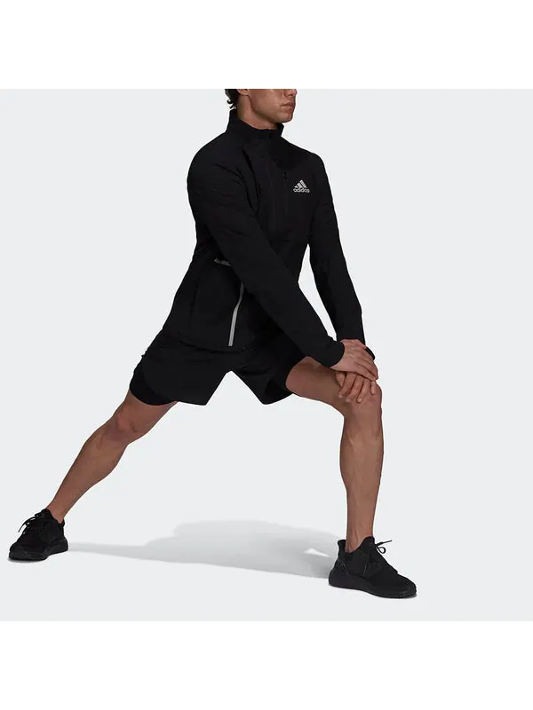 Куртка adidas Own The Run Jkt Training Sports Stand Collar Logo Jacket Black — изображение 4 из 4, черный
