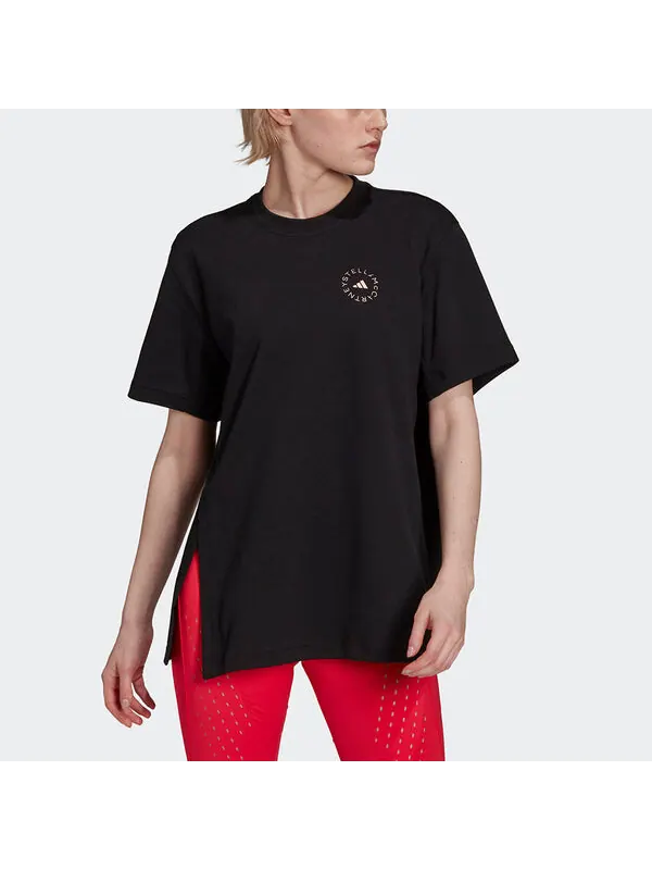 Футболка asmc c tee small logo sports round neck short sleeve black Adidas — изображение 2 из 4, черный