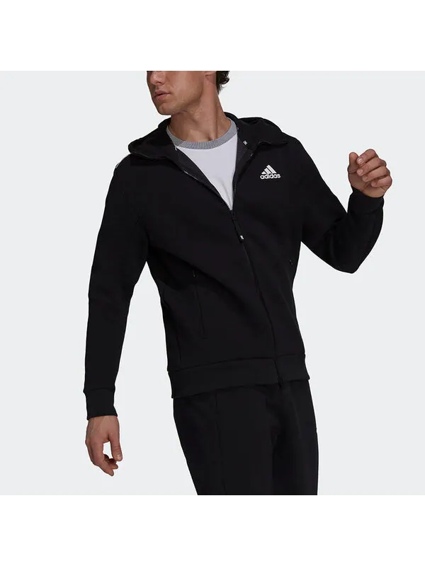 Куртка adidas M Zne Hood Logo Printing Sports Hooded Jacket Black — изображение 4 из 4, черный