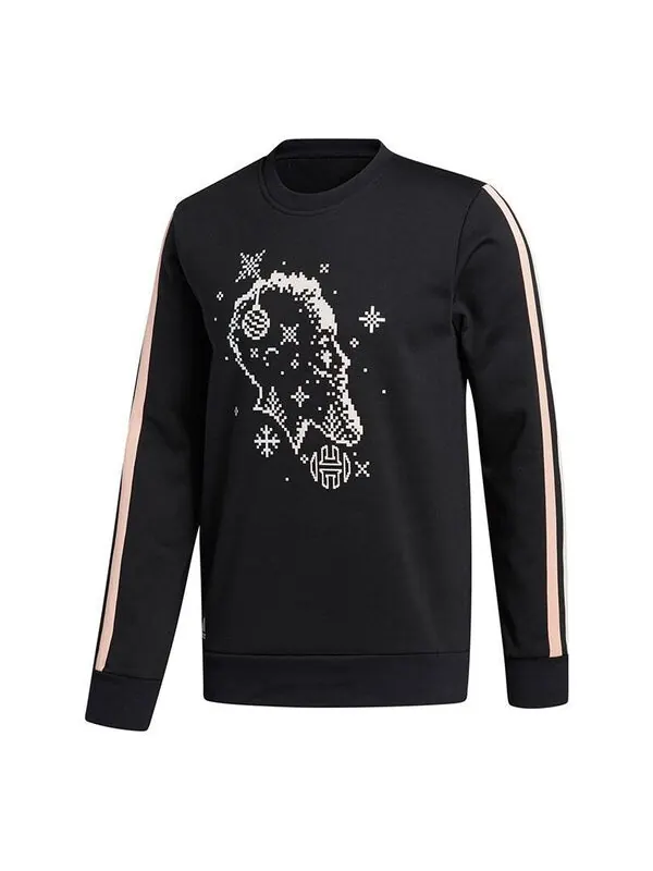 Толстовка adidas Decorate Cr Basketball Casual Sports Stripe Round Neck Black — изображение 1 из 4, черный
