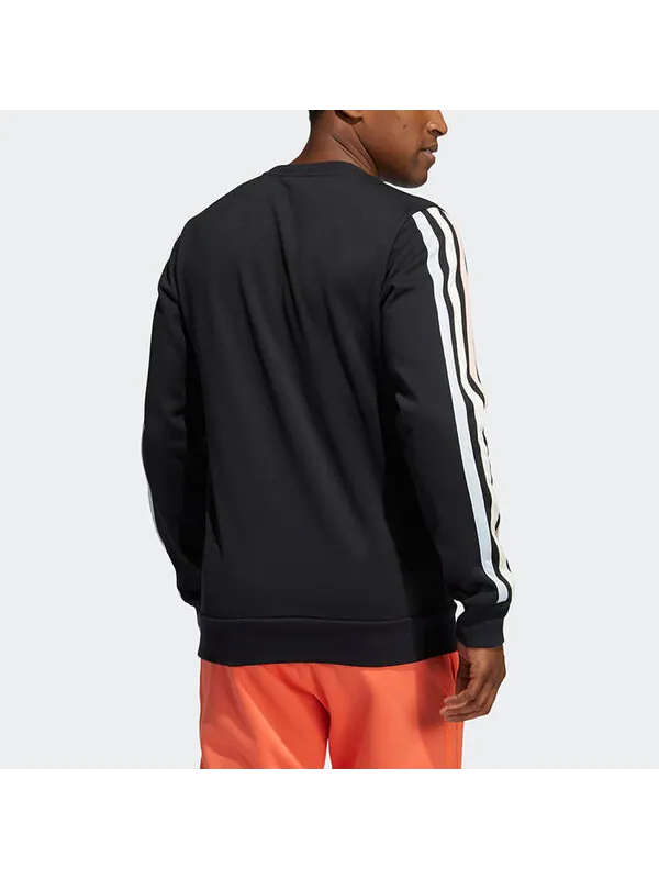 Толстовка adidas Decorate Cr Basketball Casual Sports Stripe Round Neck Black — изображение 4 из 4, черный