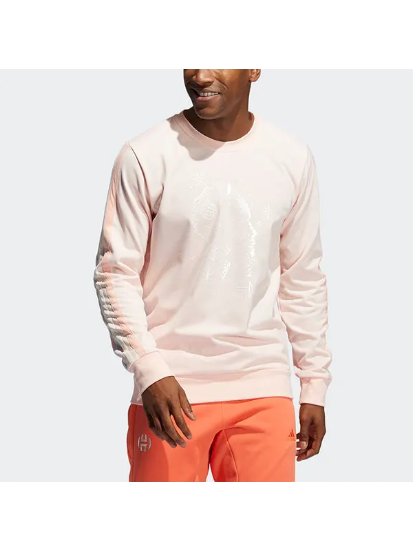 Толстовка Adidas Decorate Cr Basketball Casual Sports Stripe Round Neck Pink — изображение 3 из 4, розовый
