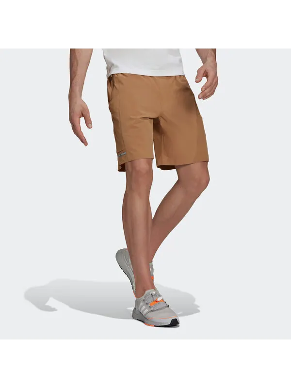 Шорты th short wv id sports stylish adjustable belt woven shorts yellow Adidas — изображение 2 из 4, желтый