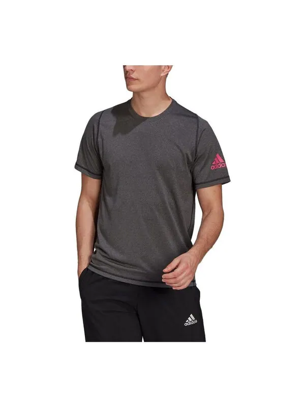 Футболка Adidas FreeLift Ultimate AEROREADY Designed 2 Move Sport T-shirt 'Black Melange Pink' — изображение 1 из 3