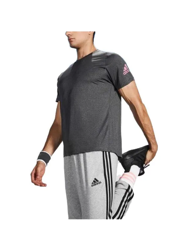 Футболка Adidas FreeLift Ultimate AEROREADY Designed 2 Move Sport T-shirt 'Black Melange Pink' — изображение 2 из 3