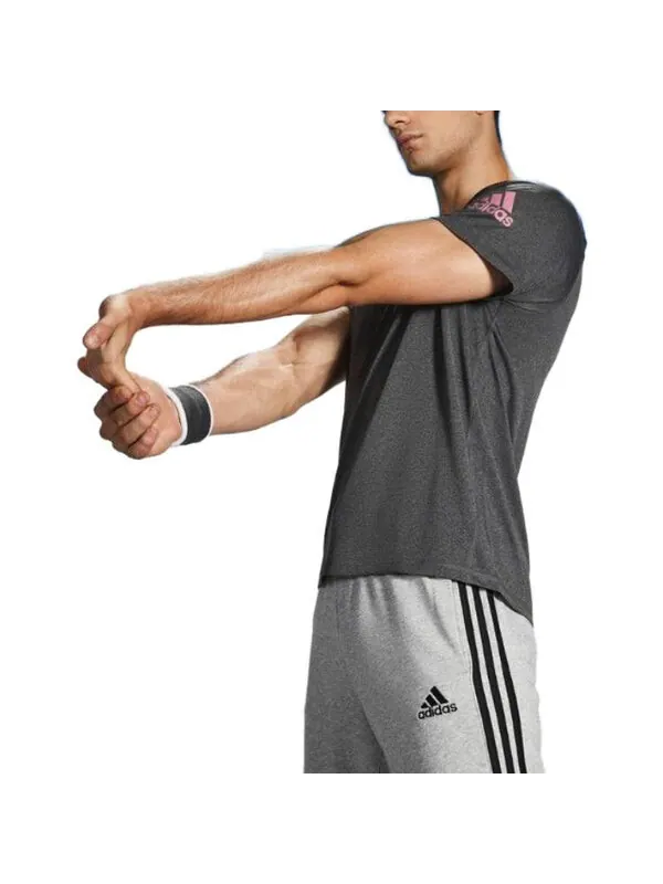Футболка Adidas FreeLift Ultimate AEROREADY Designed 2 Move Sport T-shirt 'Black Melange Pink' — изображение 3 из 3