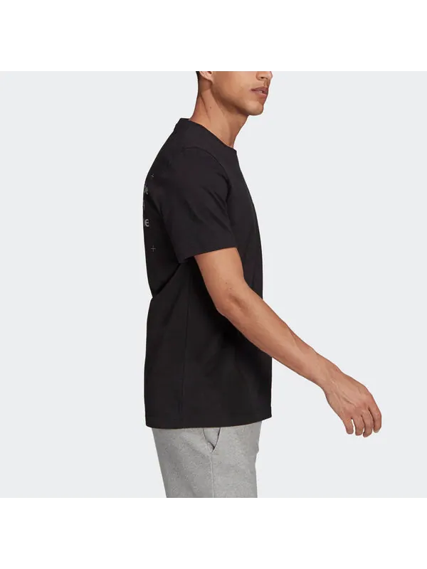 Футболка 3bar logo tee 2 casual sports alphabet printing short sleeve black Adidas — изображение 4 из 4, черный