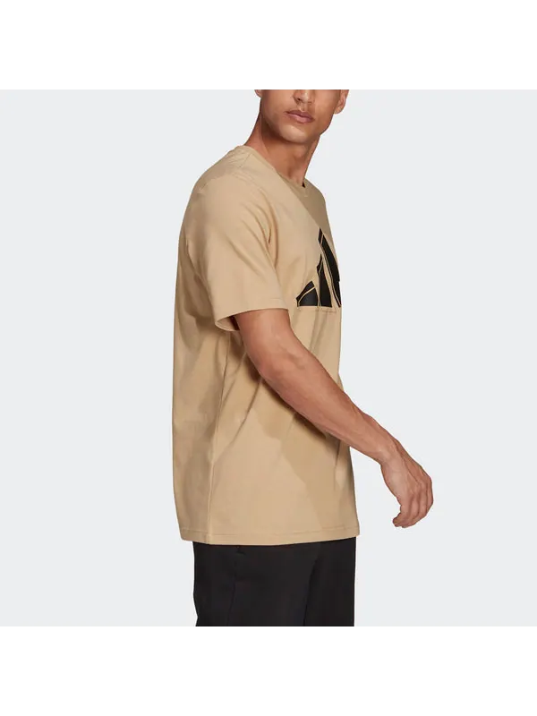 Футболка 3bar logo tee logo printing sports round neck short sleeve khaki Adidas — изображение 4 из 4, хаки