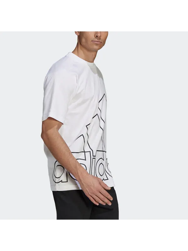 Футболка u big logo t sports stylish printing round neck short sleeve white Adidas — изображение 4 из 4, белый