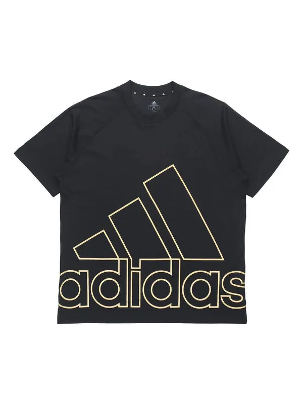 Футболка u big logo t sports stylish printing round neck short sleeve black Adidas — изображение 1 из 4, черный
