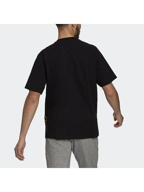 Футболка u big logo t sports stylish printing round neck short sleeve black Adidas — изображение 4 из 4, черный