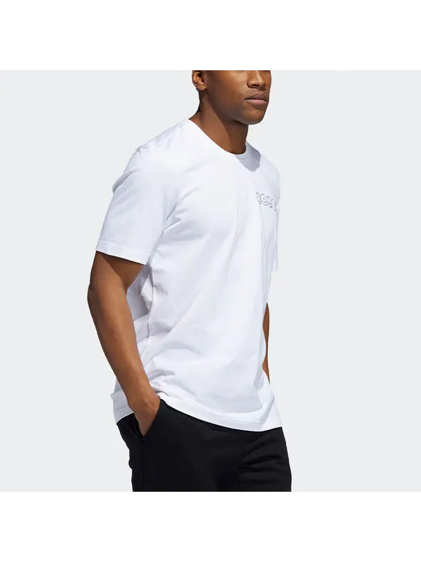 Футболка beijing tee cartoon printing basketball casual sports short sleeve white Adidas — изображение 4 из 4, белый