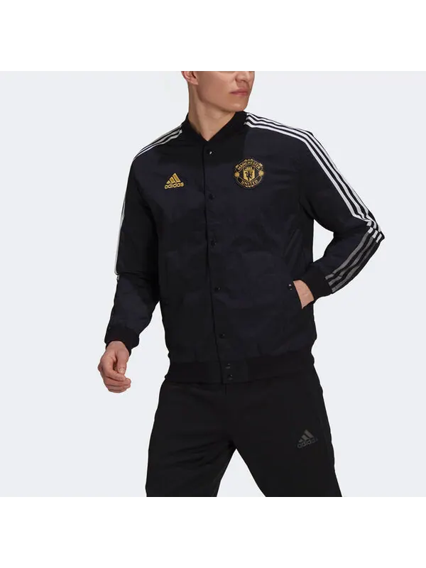 Куртка adidas Mufc Cny Bomber Series Soccer/Football Sports Printing aviator Jacket Black — изображение 3 из 4, черный