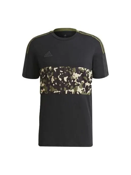 Футболка tiro tee aop повседневные спортивные футбольные с коротким рукавом Adidas — изображение 1 из 4, черный
