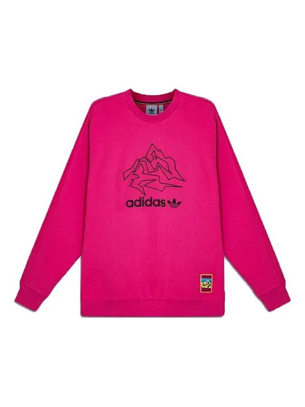 Толстовка Adidas originals Adv Crew Athleisure Casual Sports Round Neck Pullover Pink — изображение 1 из 2, розовый