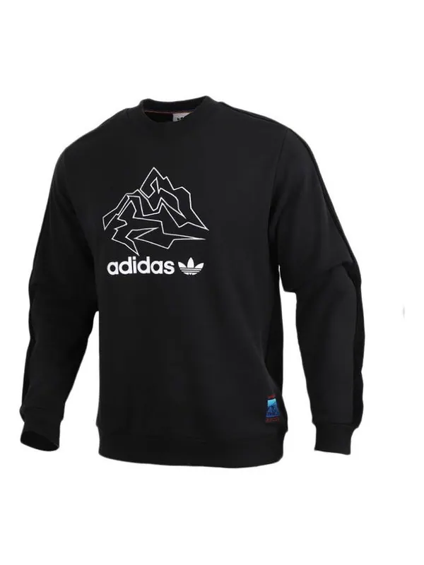 Толстовка originals adv crew logo printing casual round neck pullover sports black Adidas — изображение 1 из 4, черный