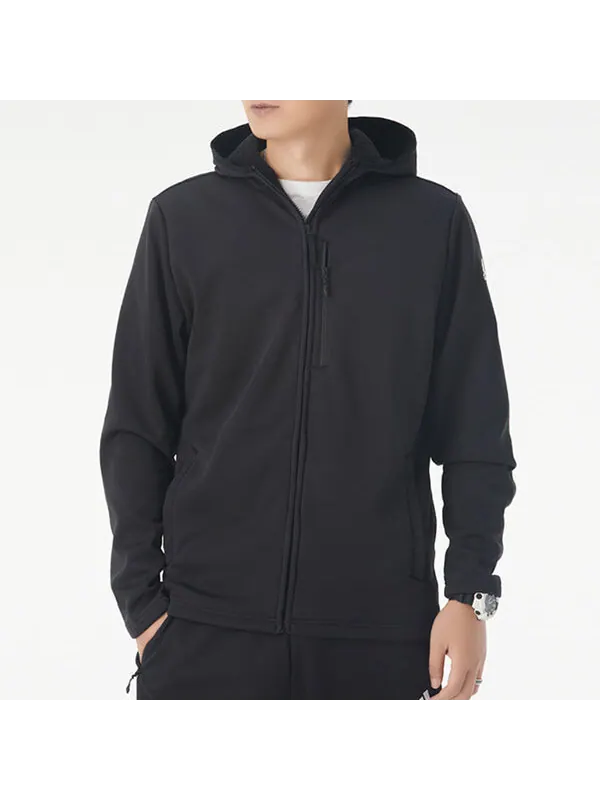 Куртка adidas Perfom Fl Jkt logo Printing Fleece Stay Warm Woven Sports Hooded Jacket Black — изображение 3 из 4, черный