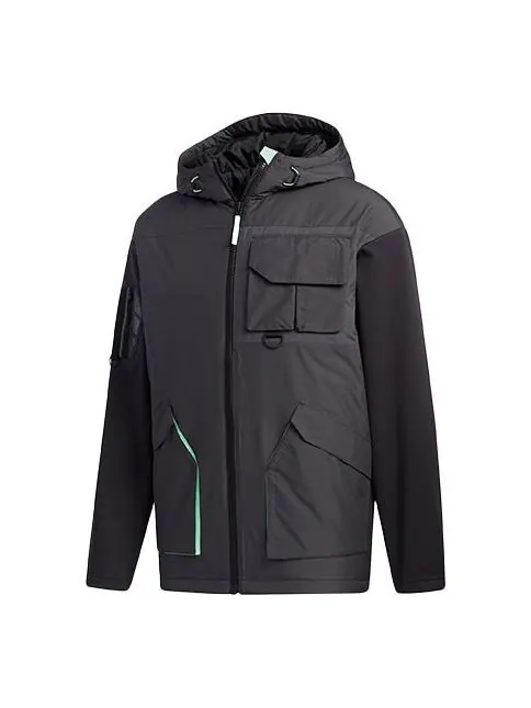 Куртка urban pad jkt outdoor sport reflective jacket men black Adidas — изображение 1 из 4, черный