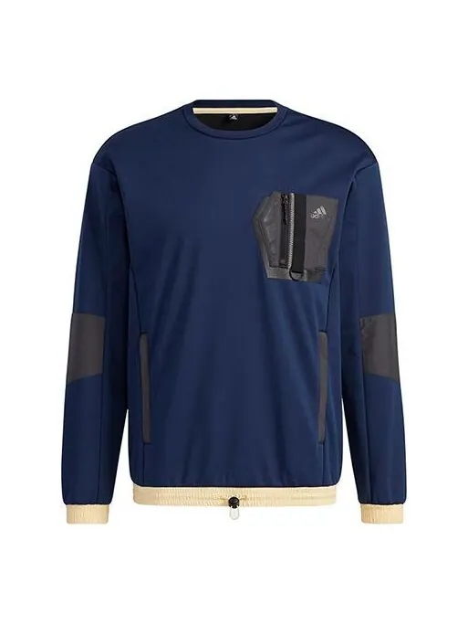 Толстовка adidas Urban Cr Sweat Outdoor Sports Round Neck Pullover Navy Blue — изображение 1 из 4, синий