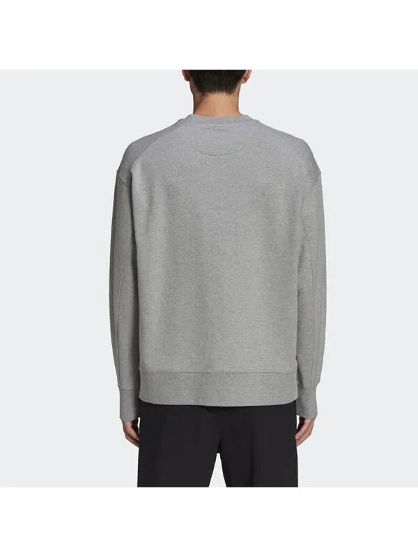 Толстовка Men's Y-3 SS21 Logo Round Neck Pullover Gray — изображение 3 из 4, серый