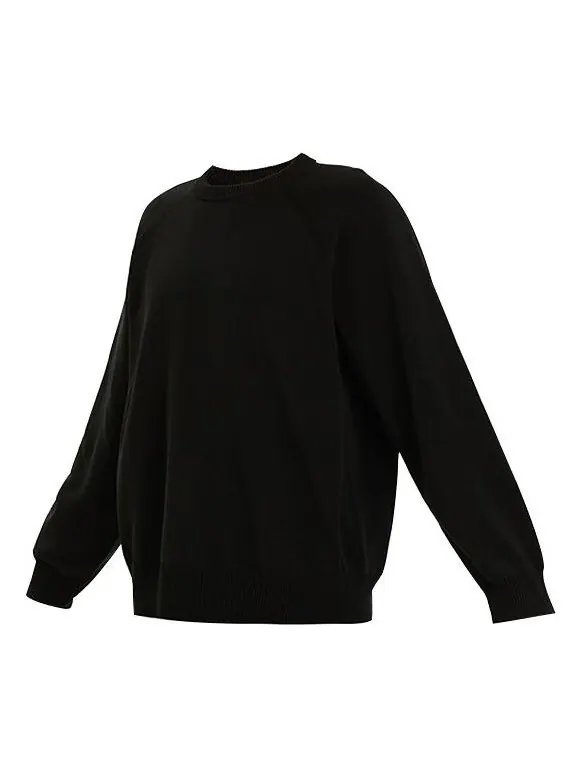Толстовка Men's Y-3 SS21 Loose Round Neck Long Sleeves Pullover Black — изображение 1 из 4, черный