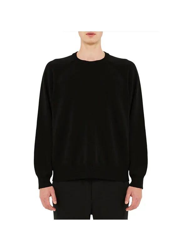 Толстовка Men's Y-3 SS21 Loose Round Neck Long Sleeves Pullover Black — изображение 3 из 4, черный