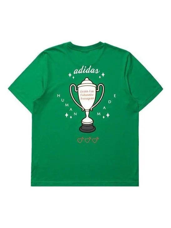 Футболка originals x human made crossover printing pattern casual sports short sleeve green Adidas — изображение 1 из 4