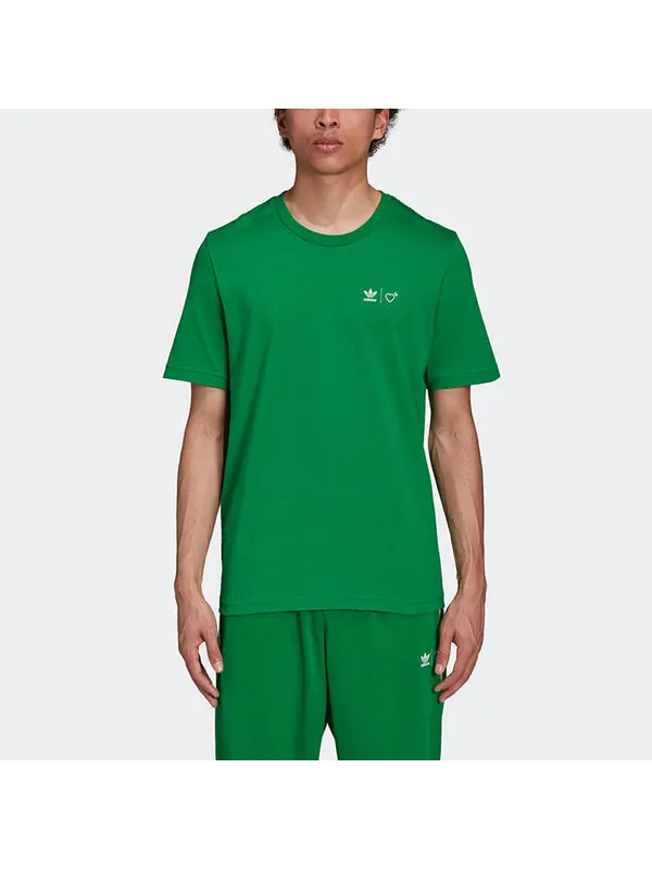 Футболка originals x human made crossover printing pattern casual sports short sleeve green Adidas — изображение 4 из 4