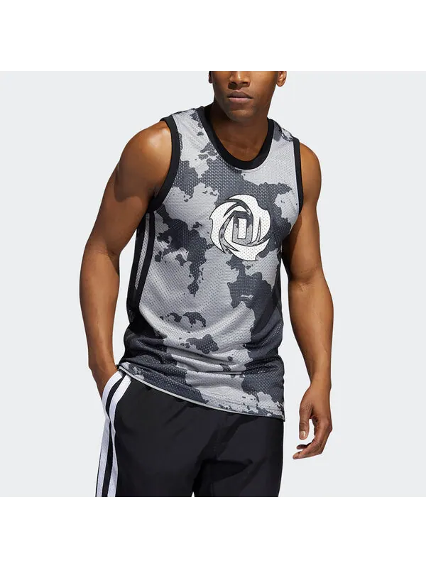 Спортивная футболка men's x ross crossover logo pattern printing basketball sports black vest Adidas — изображение 2 из 4