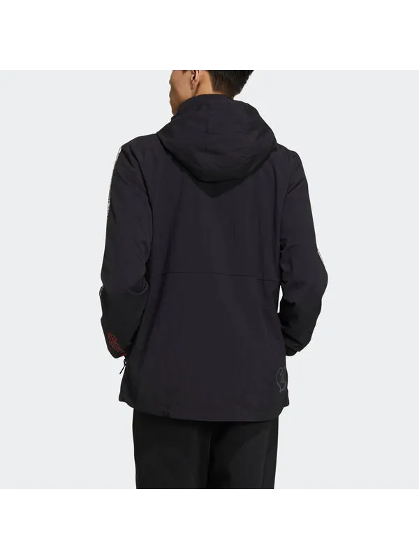 Куртка adidas VD Windbreaker Stripe Casual Sports Jacket Black — изображение 4 из 4, черный