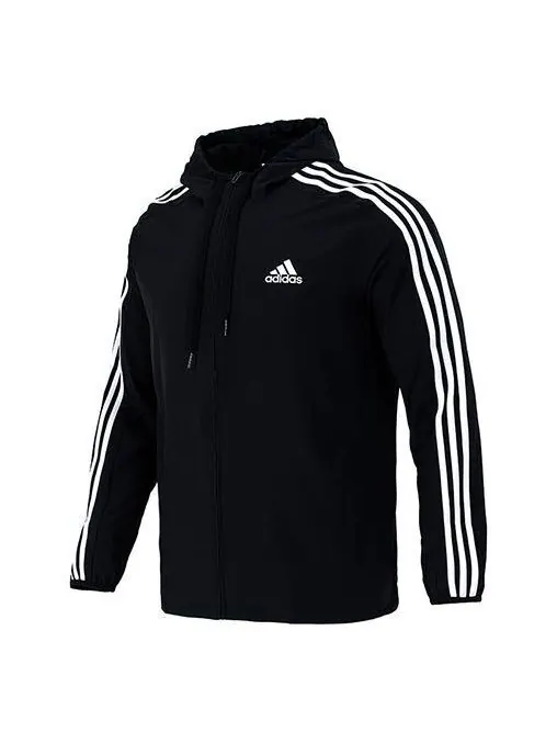 Куртка Men's adidas 3s Wb Training Sports Hooded Logo Jacket Autumn Black — изображение 1 из 4, черный