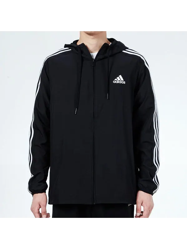 Куртка Men's adidas 3s Wb Training Sports Hooded Logo Jacket Autumn Black — изображение 3 из 4, черный