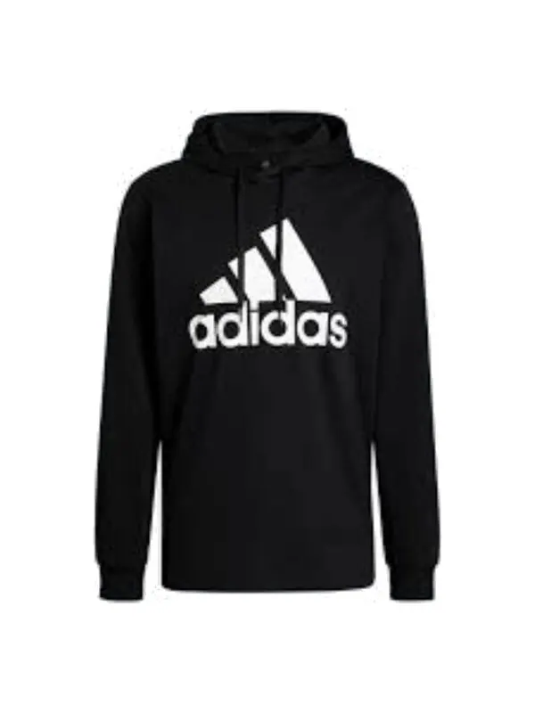 Толстовка с капюшоном Essentials с логотипом Adidas — изображение 1 из 3, черный/белый