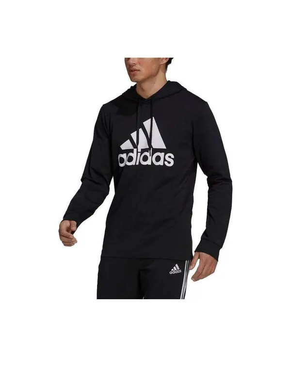 Толстовка с капюшоном Essentials с логотипом Adidas — изображение 3 из 3, черный/белый