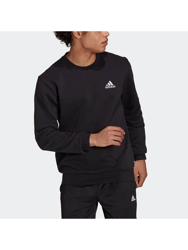 Толстовка Men's adidas Feelcozy Swt Sports Logo Casual Round Neck Pullover Black — изображение 2 из 4, черный