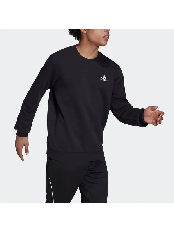 Толстовка Men's adidas Feelcozy Swt Sports Logo Casual Round Neck Pullover Black — изображение 4 из 4, черный